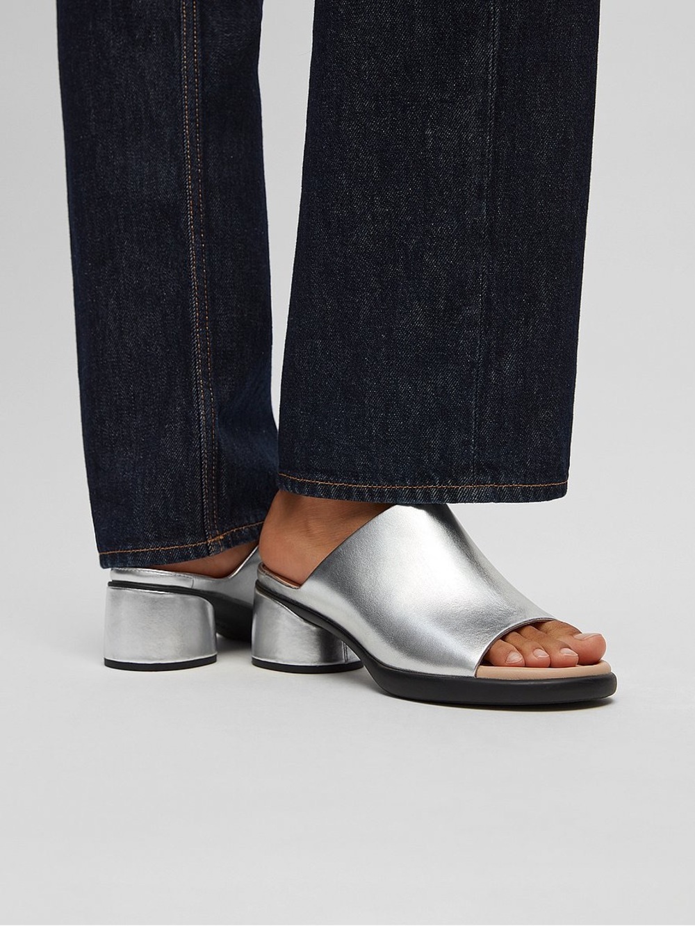 ECCO Sculpted LX 35 Silver Slide Sandal
